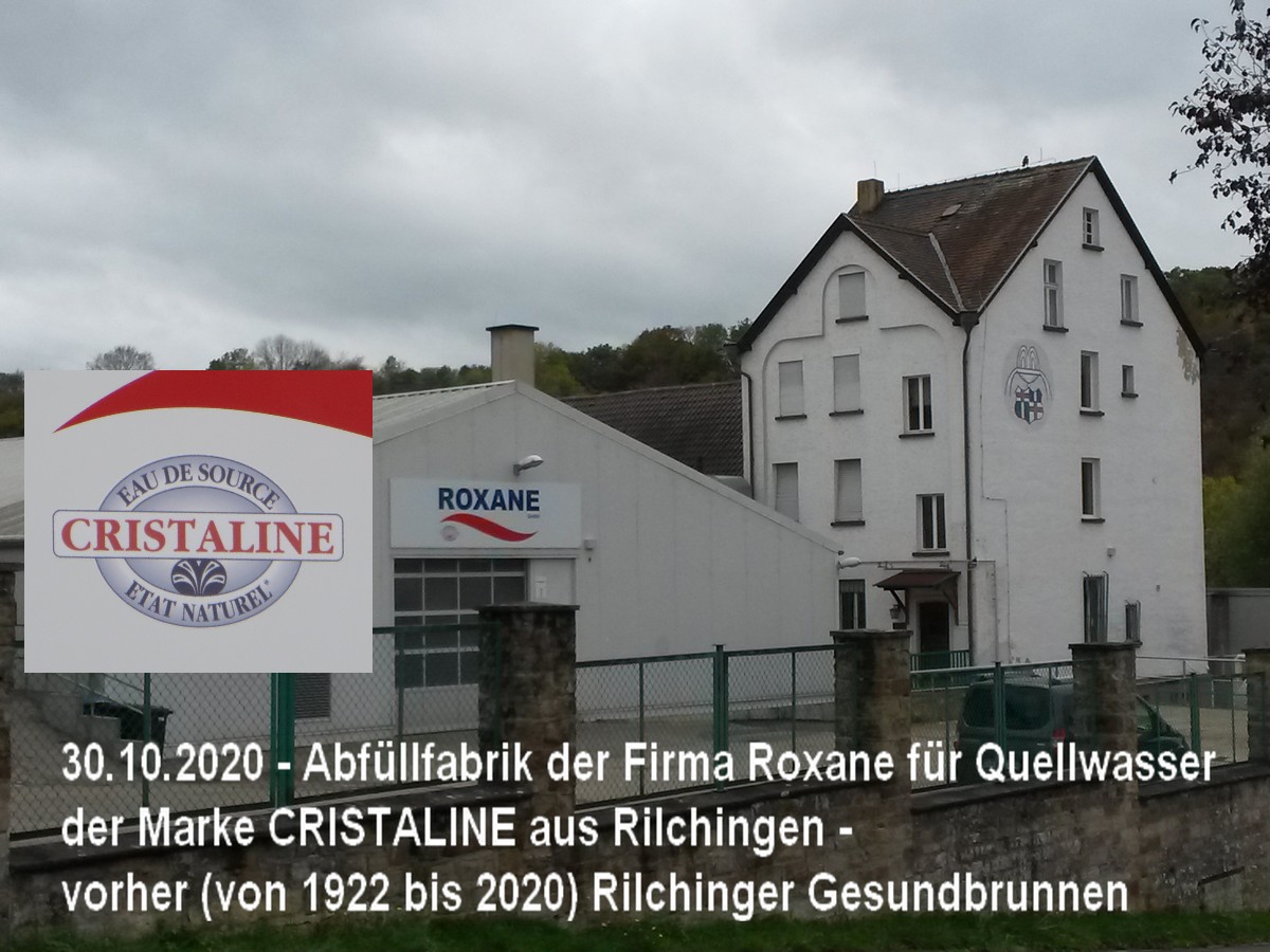 Abfuellfabrik, der Firma Roxane fuer Quellwasser in Rilchingen, Okt.2020
