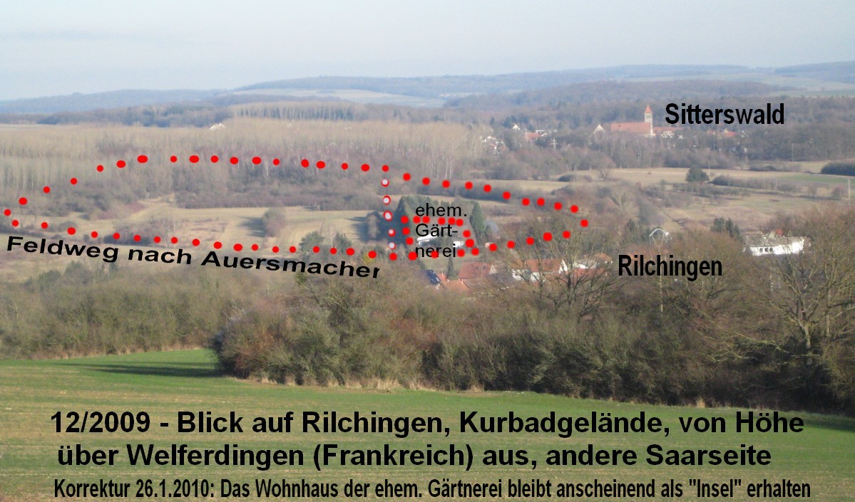2009/2010 geplanter Standort des Gesundheitsparks Rilchingen, Blick von Hoehe ueber Welferdingen aus