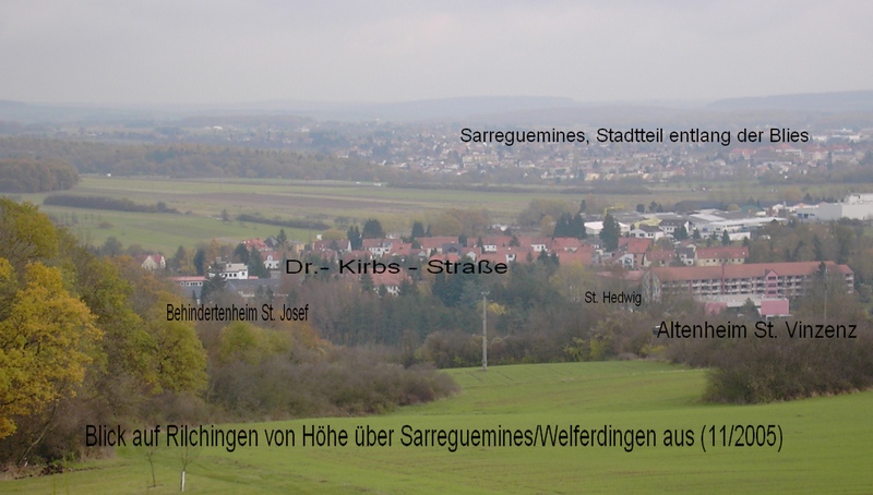 Blick auf Rilchingen von Hoehe ueber Sarreguemines/Welferdingen aus, 11/2005