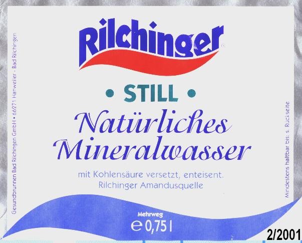 Etikett 2/2001 - Mineralwasser, Rilchingen